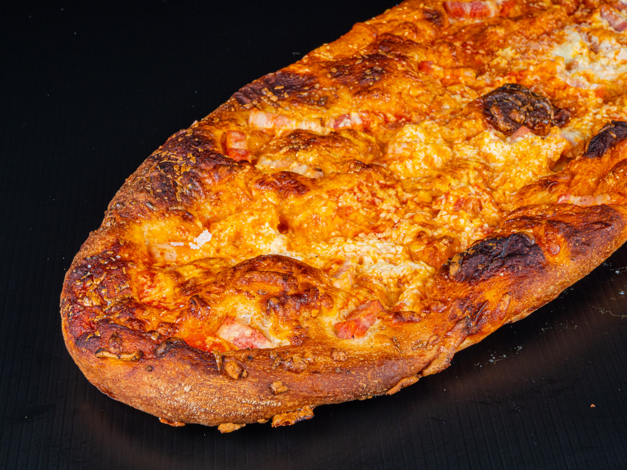 Coca de formatge i bacon